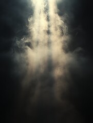 Light beam through smoky darkness.