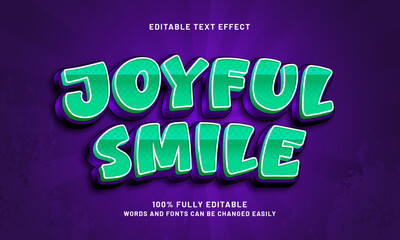 joyful smile editable text effect with a kids and joyful theme