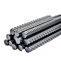 pile of rebar isolated on transparent background