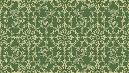 seamless pattern with green leaves