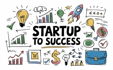 Startup To Success Business Plan Visual Concept