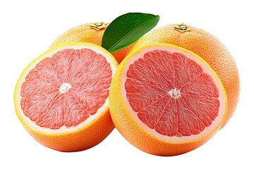 Grapefruit slices png isolated on transparent background