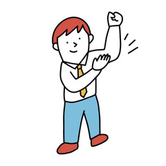 仕事を任せられたやる気のあるベテランビジネスマンのイラスト　腕に覚えのある人