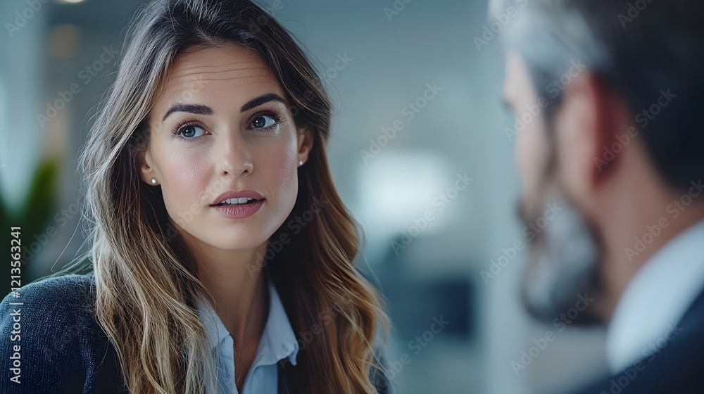 Poster close up image of a business team collaborating and interacting with a telephoto isolating their dis