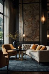 Part of Luxury Hotel lobby interior design, modern style.