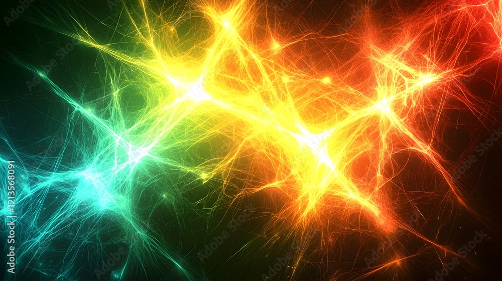 Poster glowing abstract pattern of interconnected lines and nodes in a dynamic futuristic design this digit