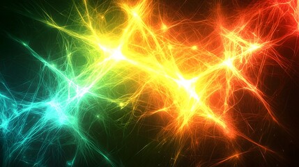 Fototapeta premium Glowing abstract pattern of interconnected lines and nodes in a dynamic futuristic design This digital symbolizes the flow of creativity innovation