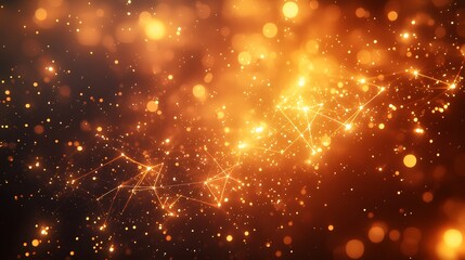 Glowing abstract pattern of interconnected lines and nodes symbolizing the creative dynamic and vibrant energy of the universe  This digital evokes a sense of futuristic cosmic