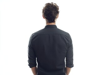 presenting man, back side, no face