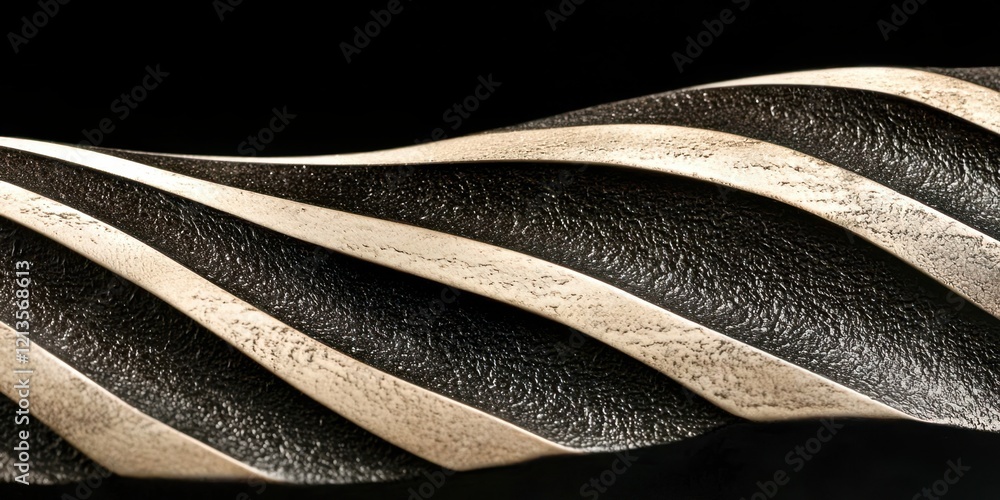 Poster silver and black object with a white stripe