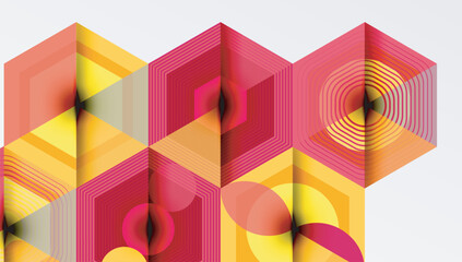 Hexagons design geometric abstract background