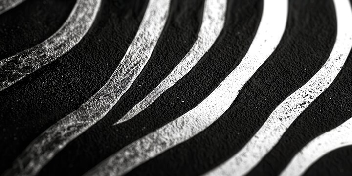 Black and white photo of a zebra's stripes