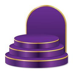 elegant purple 3d podium transparent background