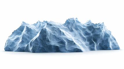 Arctic iceberg isolated, white background, climate change graphic