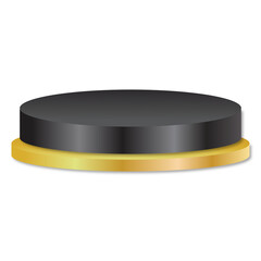 black and gold 3d podium transparent background