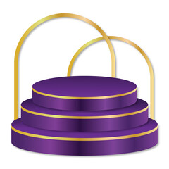 elegant purple 3d podium transparent background