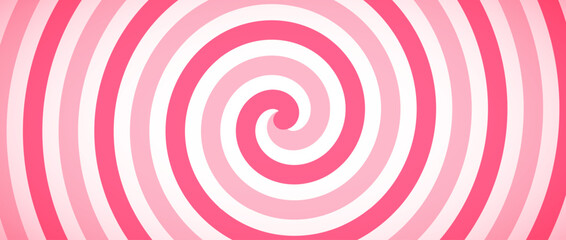 Candy color spiral background. Pink rotating swirl pattern wallpaper. Cute spinning vortex for banner, poster, flyer, booklet. Sweet whipped cream concept. Vector ice cream concept backdrop