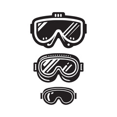Protective Goggles Silhouette Icon vector art illustration