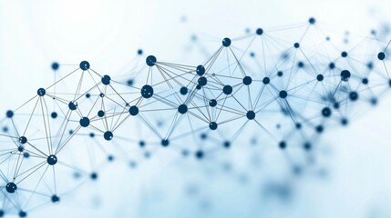 Seamless loop of moving dots and lines forming a communication network on a blue background ideal for technology business presentations and futuristic designs