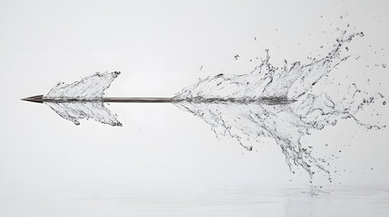 Fototapeta premium Water Arrow Piercing Through Liquid Surface