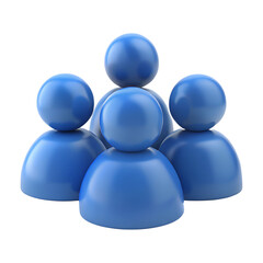 3D Simple Group User Icon Isolated. Render Group Profile Photo Symbol UI. Cartoon plastic style icon