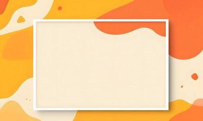 Abstract Frame with Colorful Orange and Yellow Geometric Background, Blank Space for Text or Design