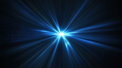 Abstract Blue Light Burst: Celestial Radiance, Digital Art, Energy Beam