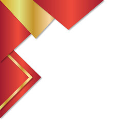 red and gold corner element design transparent background