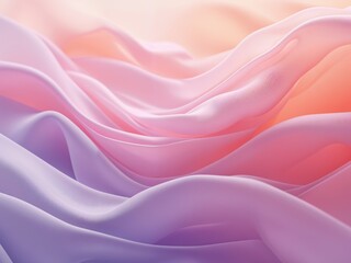 Obraz premium A clean and modern abstract background with soft gradient waves in pastel hues of pink, peach, and lavender. The design is minimalist, with smooth, undulating lines and no sharp contrasts.