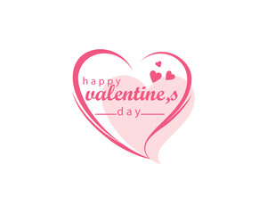 creative abstract love and happy valentine's day written in it and decorated with small love logo design