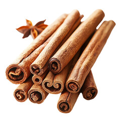 Aromatic Cinnamon Sticks Spicy Brown Food Ingredient warm cozy fall herb spice isolated on transparent or white background, png