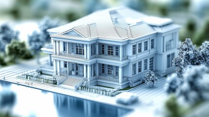 Blurry abstract view of a modern white interior workspace with soft shining light, ideal for showcasing a minimalistic, clean aesthetic for design or creative presentations.