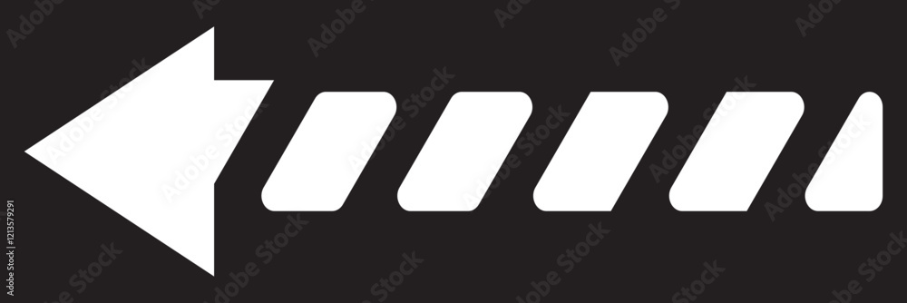 Poster arrow with dashed line isolated on white and transparent background. black wavy arrow icon flat styl
