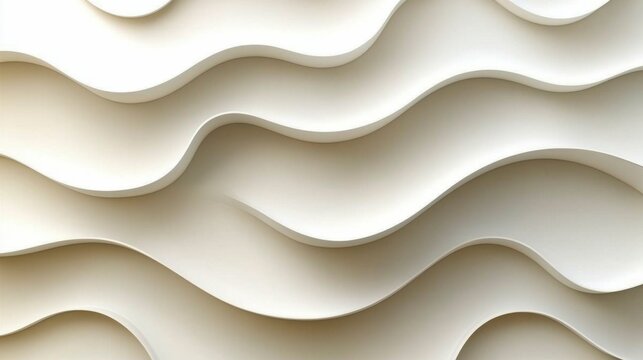 Structure of flowing white elements creating an abstract, wavy background with soft curves and modern appeal, perfect for artistic and professional uses.