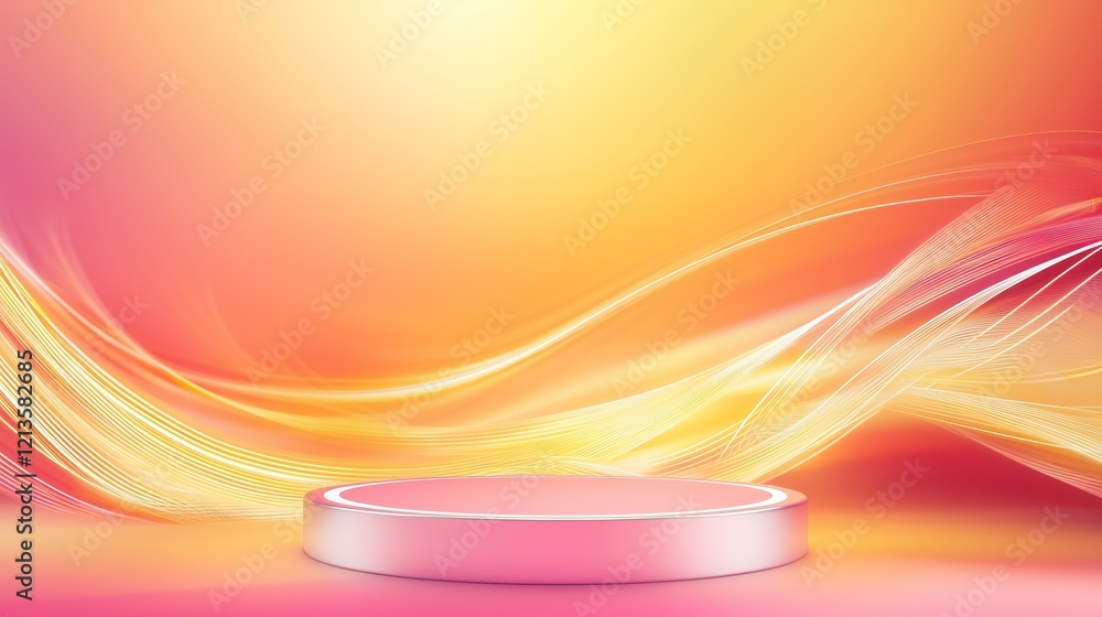 Poster stylish 3d podium display with ample empty space for creative presentations
