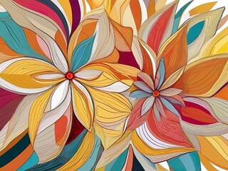 seamless pattern with flowers,Ai generated 