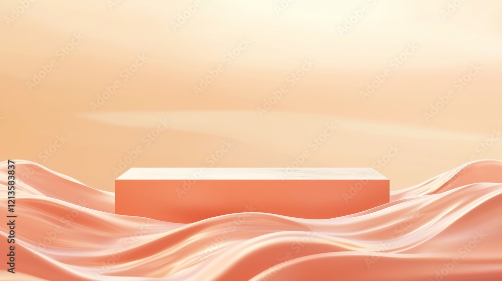 Poster elegant 3d podium displaying empty space for creative product showcase
