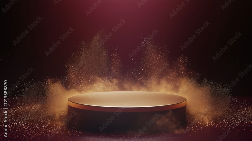 Poster elegant 3d podium with empty space for presentation and display in studio