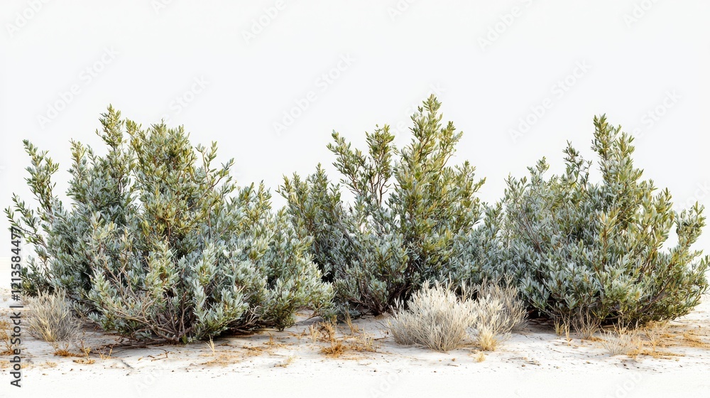 Aufkleber a row of bushes with some of them being dead. generative ai