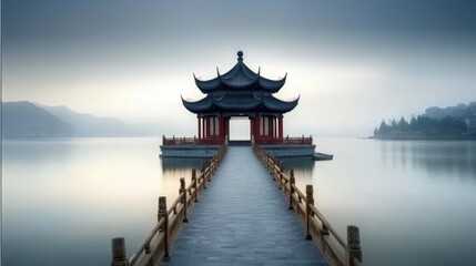 Ancient Chinese temple in the morning, an ideal destination to uncover China's cultural landmarks amidst the Chinese New Year festivities.