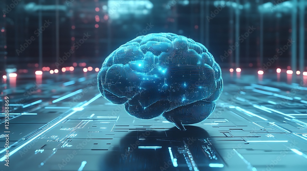 Aufkleber digital brain: ai and neural networks in the technological landscape