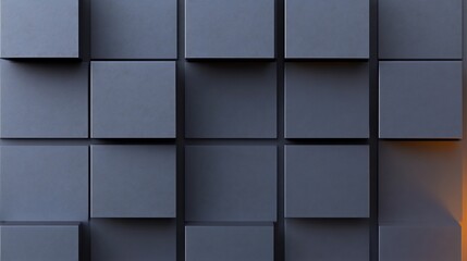 Dark Gray Cubes Abstract Geometric Pattern Warm Light. AI Generated