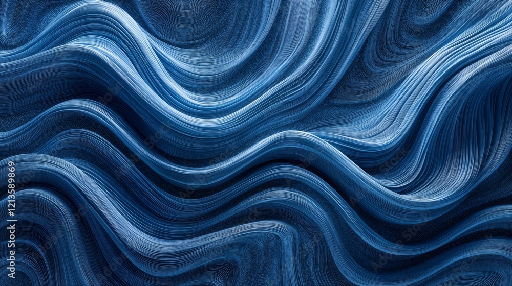 Poster abstract blue wave pattern with flowing, intertwined lines.artistic wave design. ideal for digital o