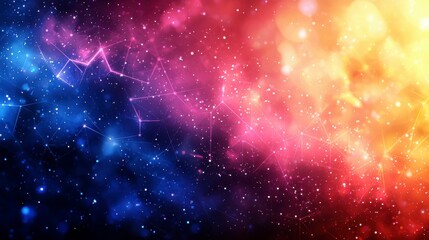 Abstract metaverse-inspired background with neon blue and pink elements, highlighting futuristic cyber communication and AI network technology.