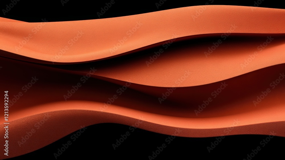 Poster abstract terracotta waves: fluid, undulating terracotta waves create a dynamic and visually striking