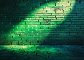 green glowing light background wall