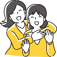 仲良しな2人の女性