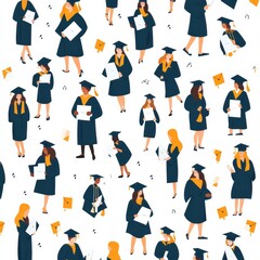 Aerial celebration of graduates' success in academic environment on campus