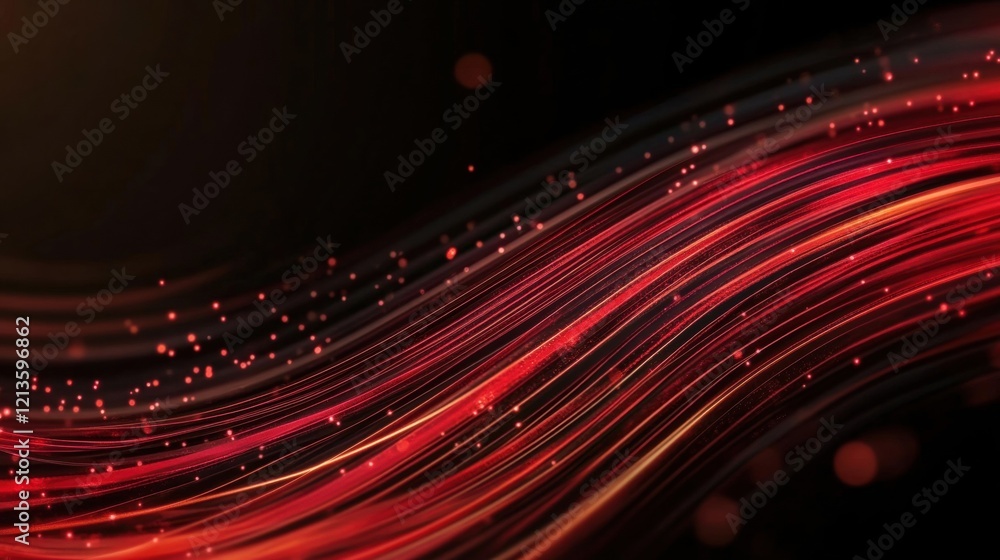 Aufkleber red lines and glowing particles create a dynamic, vibrant background perfect for various creative pr
