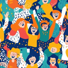 Celebrating community spirit a colorful gathering of joyful togetherness in creative space